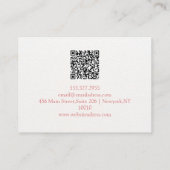 Carte De Visite Papillon floral rose et vert avec QR (Dos)