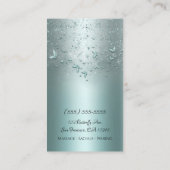 Carte De Visite Papillon flottant Turquoise en argent Aqua Sparkle (Dos)