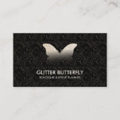 Carte De Visite Papillon Glittter Gold Damask (Devant)