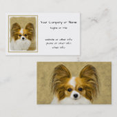 Carte De Visite Papillon (Hound Tri) Peinture - Art Chien original (Devant / Derrière)