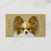 Carte De Visite Papillon (Hound Tri) Peinture - Art Chien original (Dos)