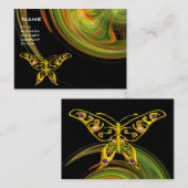 Carte De Visite PAPILLON HYPER - orange vert noir jaune vif (Devant / Derrière)