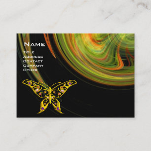 Carte De Visite PAPILLON HYPER - orange vert noir jaune vif