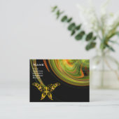 Carte De Visite PAPILLON HYPER - orange vert noir jaune vif (Debout devant)