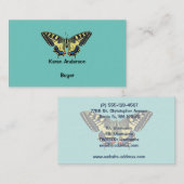 Carte De Visite Papillon jaune et noir (Devant / Derrière)