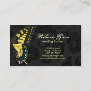 Carte De Visite papillon jaune noir gothique