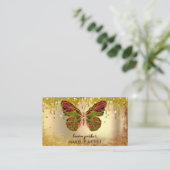Carte De Visite Papillon Logo Gold Driving Girly Rainbow moderne  (Debout devant)