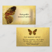 Carte De Visite Papillon Logo Parties scintillant Or Girly Moderne (Devant / Derrière)