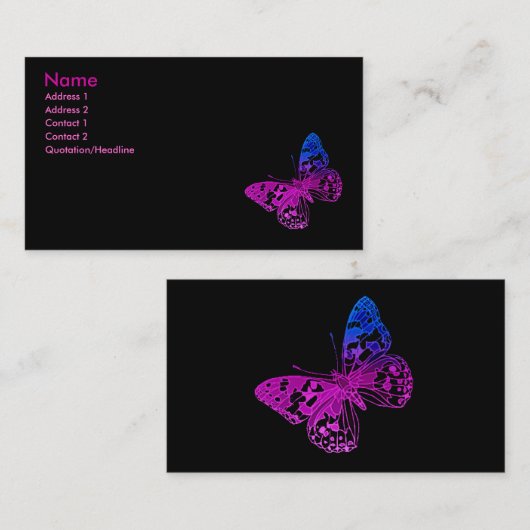 Carte De Visite Papillon minuscule (Devant / Derrière)