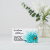 Carte De Visite Papillon moderne et VOL3 floral vert (Debout devant)