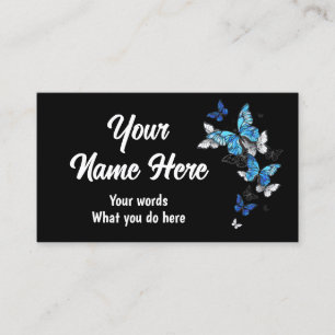 Carte De Visite Papillon morpho dans le noir