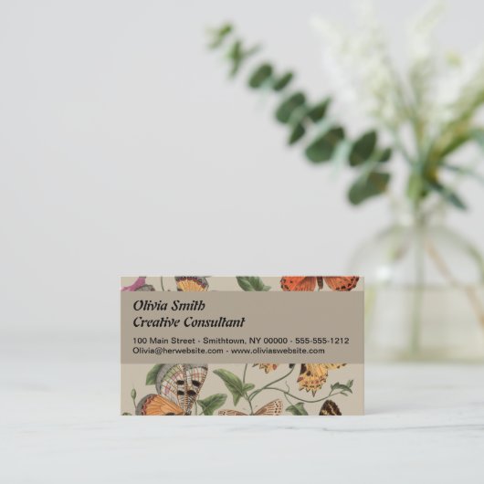 Carte De Visite Papillon Moth Nature Collection Dessin (Debout devant)