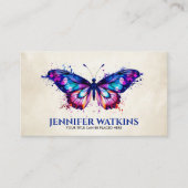 Carte De Visite Papillon moucheté aquarelle (Devant)