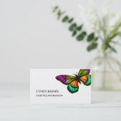 Carte de visite papillon multicolore (Debout devant)