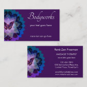 Carte De Visite Papillon Nebula Mandala | Violet (Devant / Derrière)