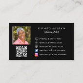 Carte De Visite Papillon noir or QR code photo (Dos)