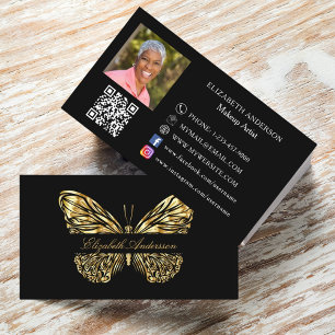 Carte De Visite Papillon noir or QR code photo