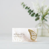 carte de visite papillon or aquarelle (Debout devant)
