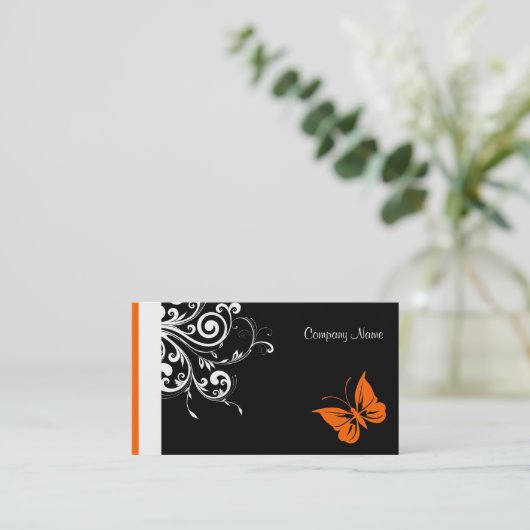 Carte De Visite Papillon orange (Debout devant)