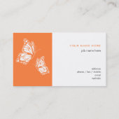 Carte De Visite Papillon orange et blanc Élégant moderne simple (Dos)