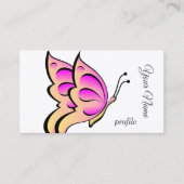 Carte De Visite Papillon orange rose (Devant)