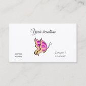 Carte De Visite Papillon orange rose (Dos)
