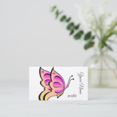 Carte De Visite Papillon orange rose (Debout devant)