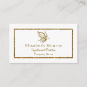 Carte De Visite Papillon Parties scintillant d'or (Devant)