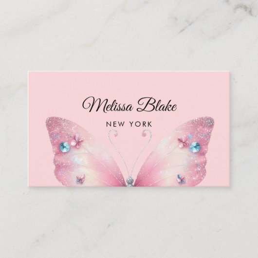 Carte De Visite papillon pastel (Devant)