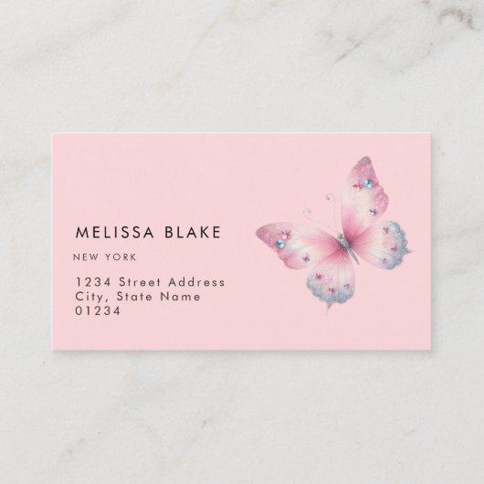 Carte De Visite papillon pastel (Dos)