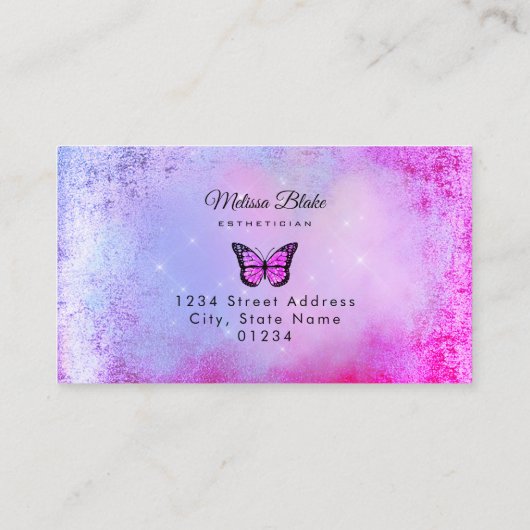 Carte De Visite papillon pourpre (Dos)