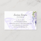 Carte De Visite Papillon romantique & Wisteria Pastel Floral (Dos)