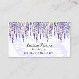 Carte De Visite Papillon romantique & Wisteria Pastel Floral