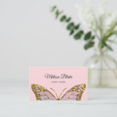Carte De Visite papillon rose (Debout devant)
