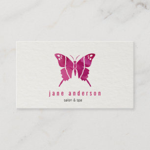 Carte De Visite Papillon rose aquarelle