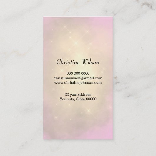 Carte De Visite papillon rose ciseaux (Dos)