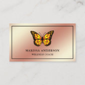 Carte De Visite Papillon rose de monarque orange (Devant)