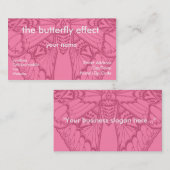 Carte De Visite Papillon rose de Nouveau d'art (Devant / Derrière)