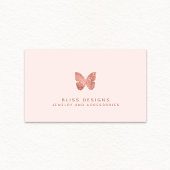 Carte De Visite Papillon rose Gold Foil Elegant Blush Rose