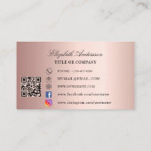 Carte De Visite Papillon rose or code QR médias sociaux (Dos)
