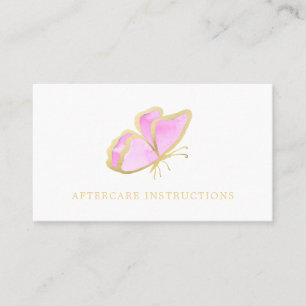 Carte De Visite Papillon rose Or Lash Instructions