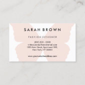 Carte De Visite Papillon rose Silhouette Simplement (Dos)