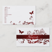 Carte De Visite Papillon rouge (Devant / Derrière)