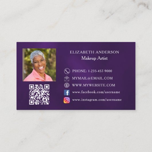 Carte De Visite Papillon rouge or QR code photo (Dos)