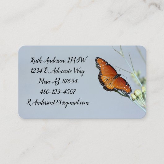 Carte De Visite Papillon royal (Devant)