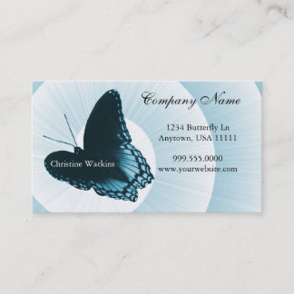 Carte de visite papillon saphir