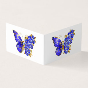 Carte De Visite Papillon Saphir Fleur