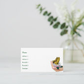 Carte De Visite Papillon sur Lotus Bloom (Debout devant)