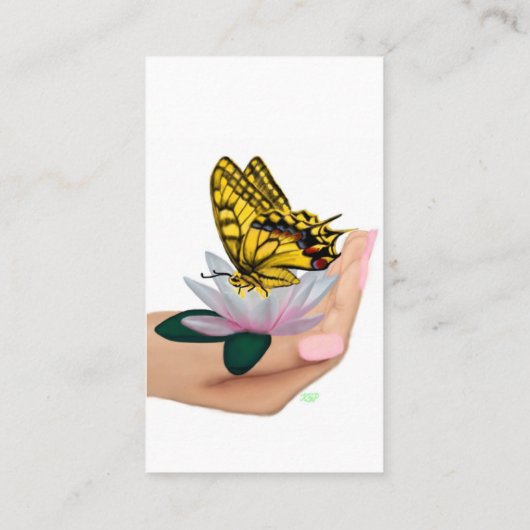 Carte De Visite Papillon sur Lotus Bloom (Dos)