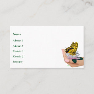 Carte De Visite Papillon sur Lotus Bloom
